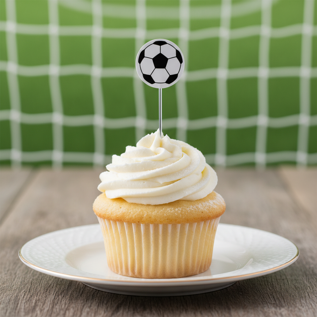 Soccer Cupcake with Topper
